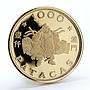 Macau 1000 patacas Year of the Pig proof gold coin 1983