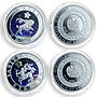 Armenia 100 drams set of 12 coins zodiac signs coloured silver coin 2007 -- 2008