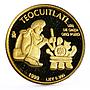 Mexico 1/20 oz Maya's Native Working Teocuitlatl proof gold coin 1999