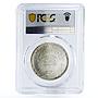 Egypt 1 pound Egyptian Air Globus MS64 PCGS silver coin 1982