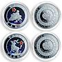 Armenia 100 drams set of 12 coins zodiac signs coloured silver coin 2007 -- 2008