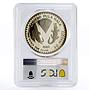Lesotho 50 maloti Khotso Nala Two Crocodiles SP68 PCGS trial nickel coin 1980