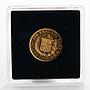 Republica Peruana Lima 1 libra Verdad I Justicia Truth Justice gold coin 1968