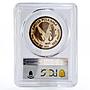 Lesotho 250 maloti KhotsoNala Two Crocodiles SP67 PCGS trial brass coin 1980