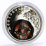 Cook Islands 5 dollars Russian Folk Crafts series Zhostovo Art silver coin 2012