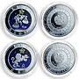 Armenia 100 drams set of 12 coins zodiac signs coloured silver coin 2007 -- 2008