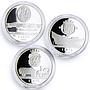 Latvia set of 3 coins Time and Values proof silver coins 2003 - 2004