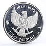 Indonesia 250 rupiah 25th Anniversary of Independence proof silver coin 1970