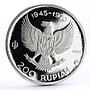 Indonesia 200 rupiah 25th Anniversary Independence Great Bird silver coin 1970