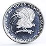 Indonesia 200 rupiah 25th Anniversary Independence Great Bird silver coin 1970