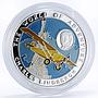 Afghanistan 500 afghanis Charles Linderbergh's Plane colored silver coin 1996