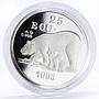 Denmark Greenland 25 ecu World Wildlife Fund series Polar Bear silver coin 1993