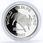 Philippines 200 piso WWF series Mindoro Buffalo proof silver coin 1987