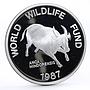 Philippines 200 piso WWF series Mindoro Buffalo proof silver coin 1987