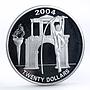 Liberia 20 dollars Athens Olympic Games series Pole Vault silver coin 2004