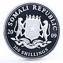 Somali 100 shillings African Wildlife series Elephant gilded silver coin 2009