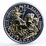 Britain 2 pounds Iconic Britannia Driving Horse Chariot gilded silver coin 2009