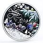 Cook Islands 5 dollars Happy New Year colored silver coin 2012