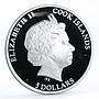 Cook Islands 5 dollars Happy New Year colored silver coin 2012