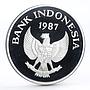 Indonesia 10000 rupiah World Wildlife series Wild Pig proof silver coin 1987