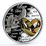 Niue 2 dollars Love Forever Doves Wedding colored proof silver coin 2011