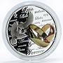 Niue 2 dollars Love Forever Doves Wedding colored proof silver coin 2011