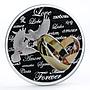 Niue 2 dollars Love Forever Doves Wedding colored proof silver coin 2011