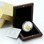 Cook Islands 5 dollars Year of the Ox gilded silver coin 2009