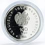 Armenia 100 dram 32th Chess Olympiad in Yerevan Bird Board silver coin 1996