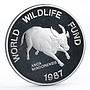 Philippines 200 piso WWF series Mindoro Buffalo proof silver coin 1987