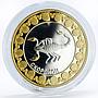 Tokelau 5 dollars Zodiac Signs series Scorpio gilded silver coin 2012