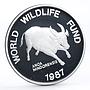 Philippines 200 piso WWF series Mindoro Buffalo proof silver coin 1987