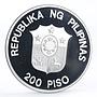 Philippines 200 piso WWF series Mindoro Buffalo proof silver coin 1987