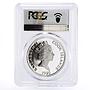 Cook Islands 50 dollars Simon Bolivar PR67 PCGS silver coin 1990