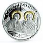 Tanzania 1000 shillings Canonization of Popes gilded proof silver coin 2014