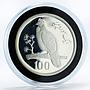 Pakistan 100 rupees WWF Tropogan Pheasant Bird Fauna silver coin 1976