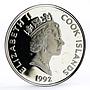Cook Islands 50 dollars Explorer Giovanni da Verrazano Ship silver coin 1992