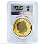 Cook Islands 5 dollars Shades of Nature Bee PR69 PCGS gilded silver coin 2014