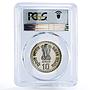 India 10 rupees 50th Anniversary of Quit Movement MS65 PCGS CuNi coin 1992