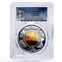 Cambodia 10000 riels Taj Mahal PR67 PCGS bimetal silver coin 2005 - 2006