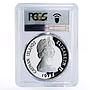 Cayman Islands 25 dollars Queen Anne PR69 PCGS silver coin 1977