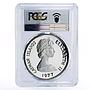 Cayman Islands 25 dollars Queen Mary II PR67 PCGS silver coin 1977
