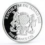 Chad 5000 francs Wildlife Mandala Lion proof silver coin 2018