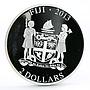 Fiji 2 dollars Small Cats series Bengal Super Cat Pet colored silver coin 2013
