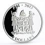Fiji 2 dollars My Little Puppy Toy Terrier Dog colored silver coin 2013