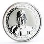 Cambodia 3000 riels Year of the Dog Russian Spaniel colored silver coin 2006