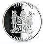 Fiji 2 dollars My Great Protector Weimraner Dog colored silver coin 2013