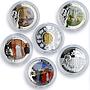 Palau set of 6 coins Pope John's Paul Beatification silverplated CuNi coins 2011