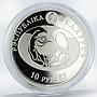 Belarus 10 rubles Environment Protection Western Capercaillie silver coin 2020