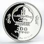 Mongolia 500 togrog Eurasian Owl Bubo silver coin 2005